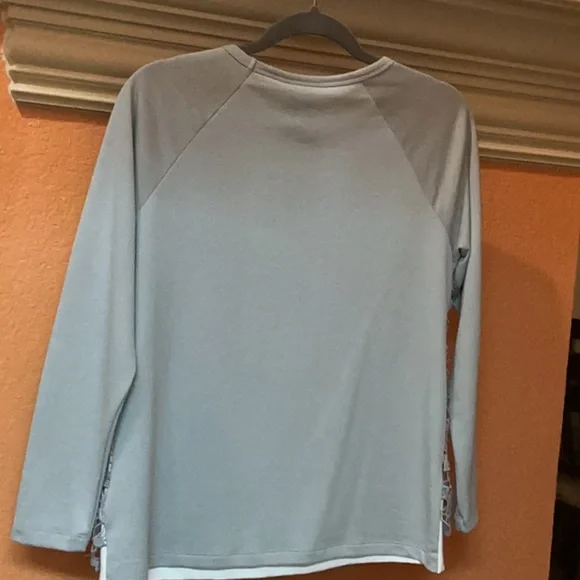 Ruby Rd. Gray Lace-Front Raglan Pullover - Picture 3 of 3